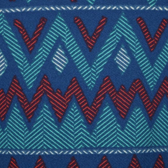 LuLaRoe Azure A-Line Skirt Blue Teal Red Elastic Pull On‎ Waist XL - Picture 11 of 11
